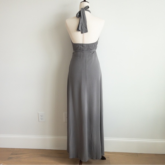 Lulus Marisha Washed Olive Green Halter Wrap Dress - Picture 12 of 16